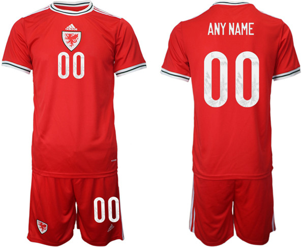 Men's Wales Custom Red Home Soccer 2022 FIFA World Cup Jerseys