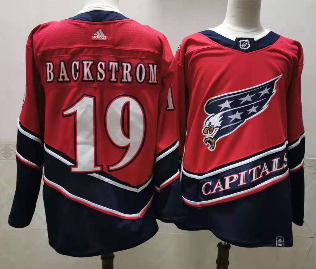 Men's Washington Capitals #19 Nicklas Backstrom Red 2021 Retro Stitched NHL Jersey