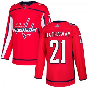 Men's Washington Capitals #21 Garnet Hathaway Adidas Authentic Home Jersey - Red