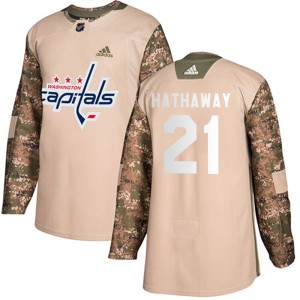 Men's Washington Capitals #21 Garnet Hathaway Adidas Authentic Veterans Day Practice Jersey - Camo