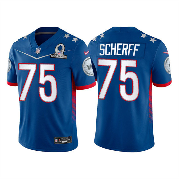 Men's Washington Football Team #75 Brandon Scherff 2022 Royal NFC Pro Bowl Stitched Jersey