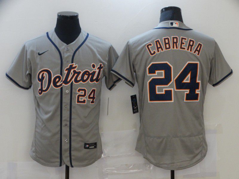 Men Detroit Tigers 24 Cabrera Grey Elite 2021 Nike MLB Jersey