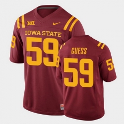 Men Iowa State Cyclones #59 Connor Guess College Football Cardinal Replica Jersey