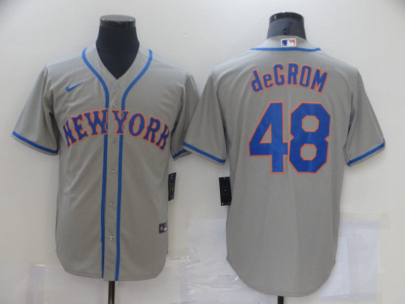 Men New York Mets 48 Degrom Grey Game Nike MLB Jerseys