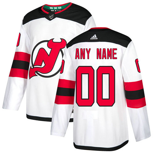 Custom Men's New Jersey Devils White Home Authentic Stitched 2017-2018 Adidas NHL Jersey