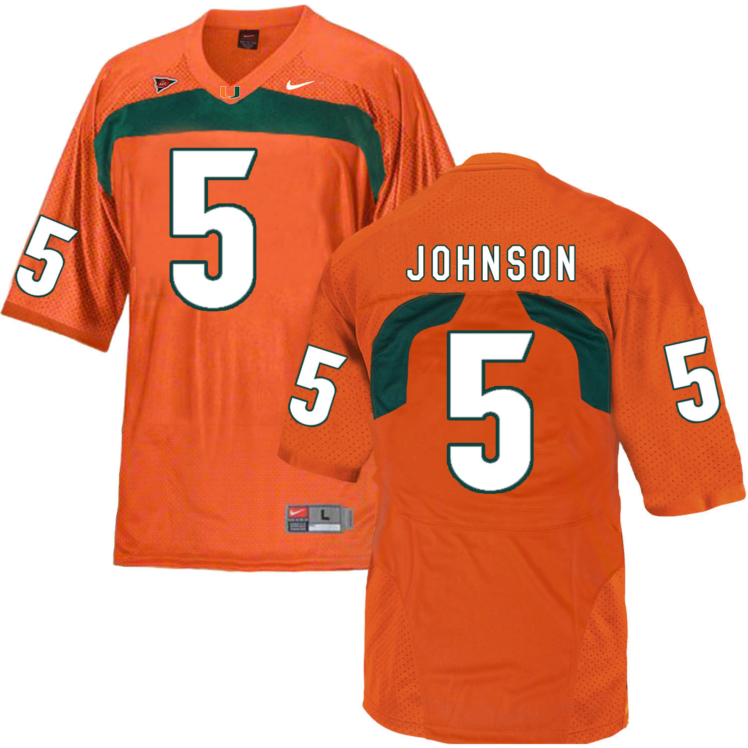 Miami Hurricanes 5 Andre Johnson Orange College Football Jersey