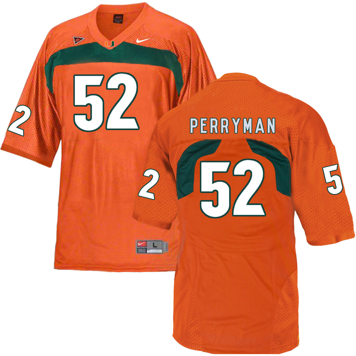 Miami Hurricanes 52 Denzel Perryman Orange College Football Jersey
