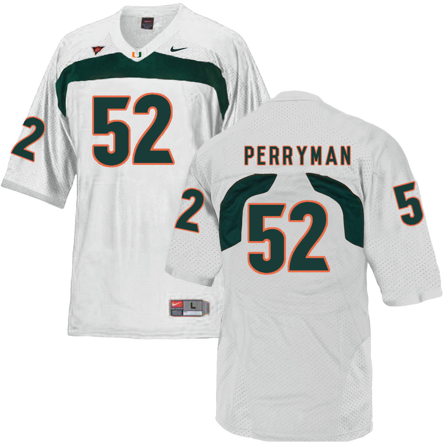 Miami Hurricanes 52 Denzel Perryman White College Football Jersey