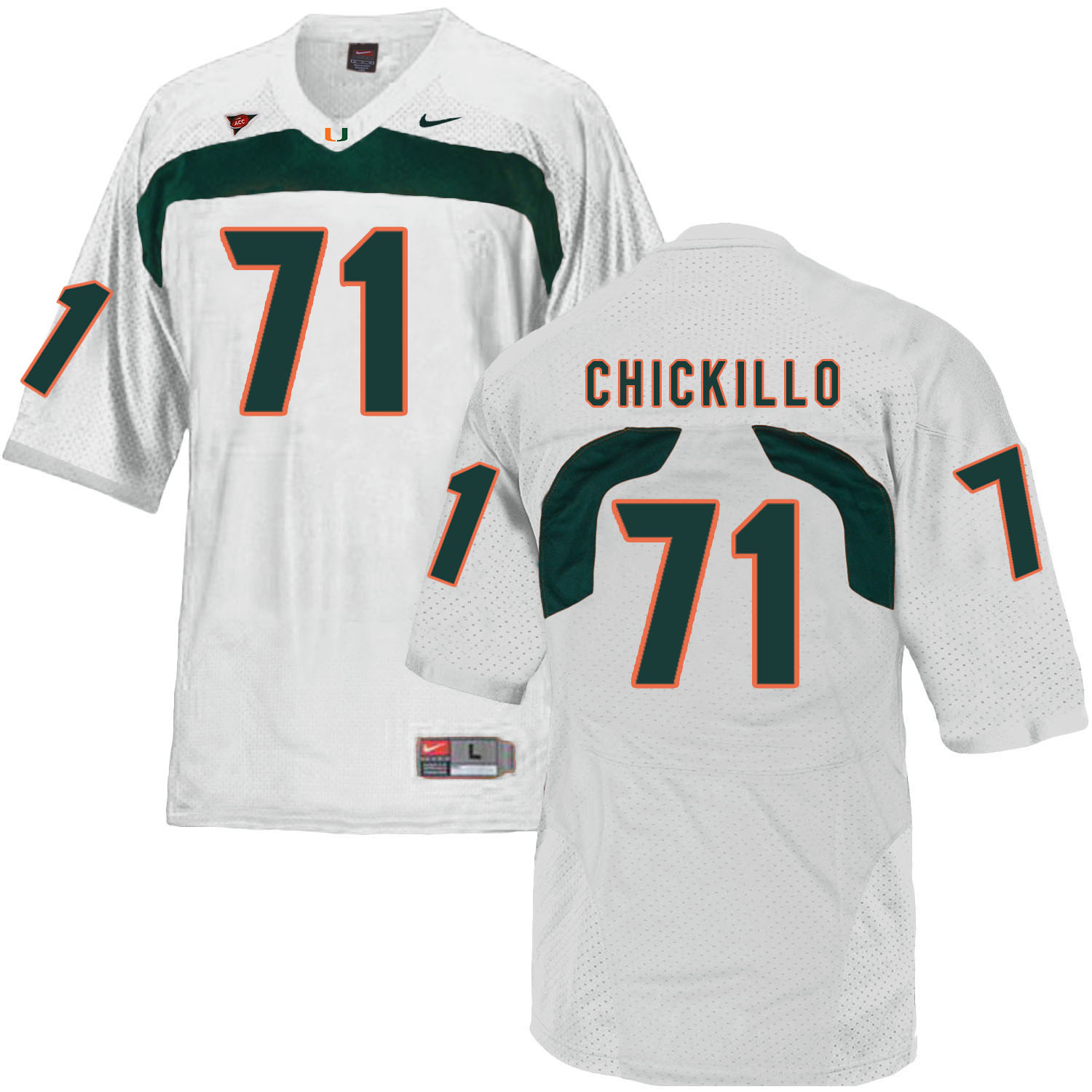 Miami Hurricanes 71 Anthony Chickillo White College Football Jersey