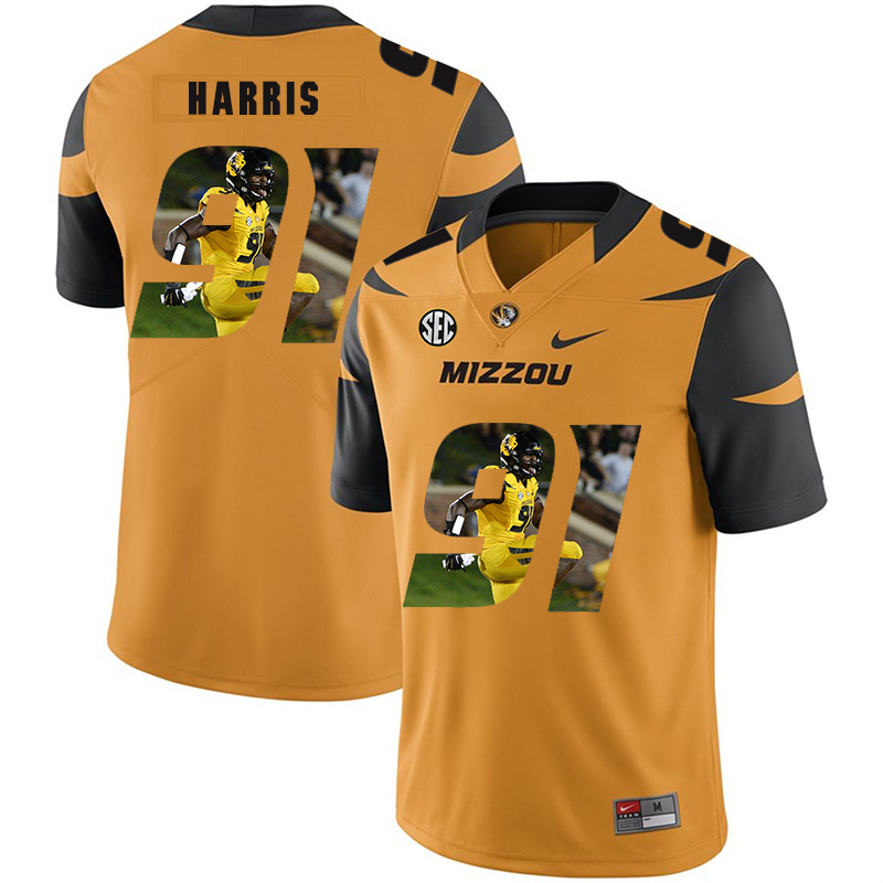 Missouri Tigers 91 Charles Harris Gold Nike Fashion College Football Jersey