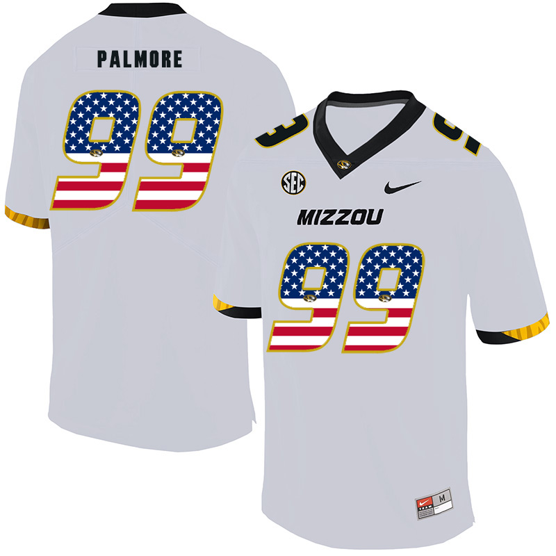 Missouri Tigers 99 Walter Palmore White USA Flag Nike College Football Jersey