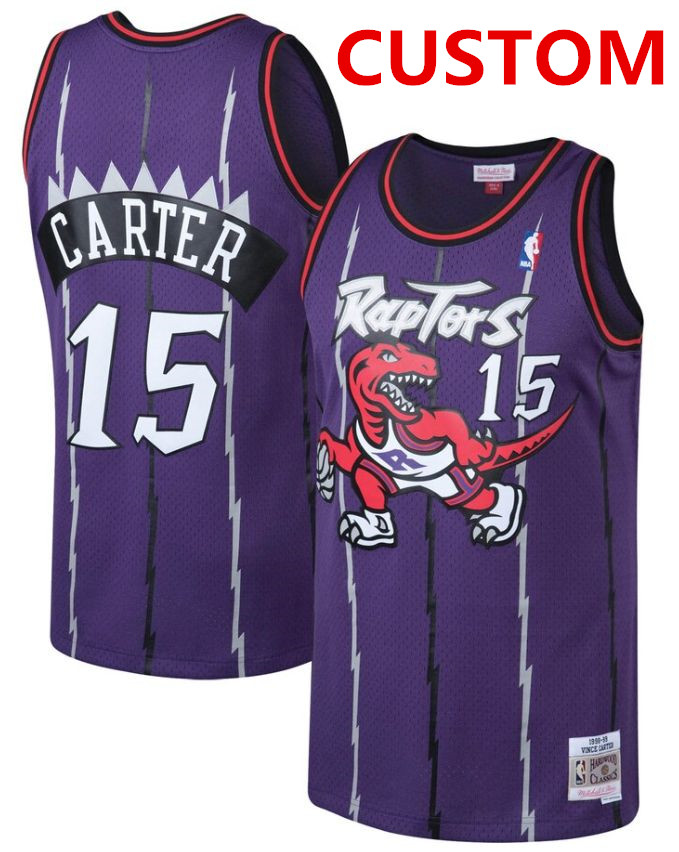 Mitchell and Ness Toronto Raptors Custom Purple Throwback stitched nba jersey