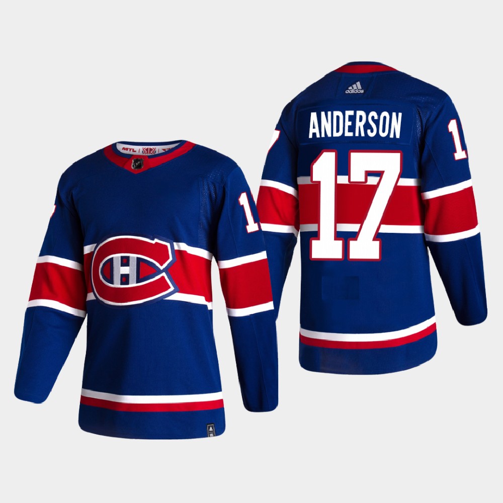 Montreal Canadiens #17 Josh Anderson Reverse Retro 2020-21 Authentic Blue Jersey