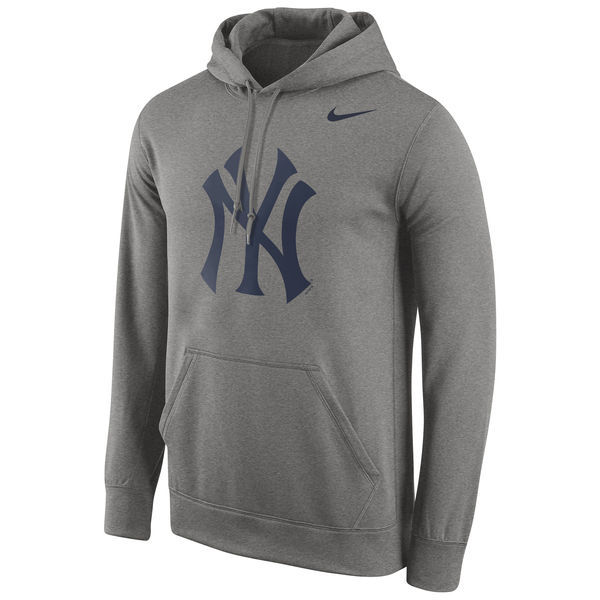 New York Yankees Grey Team Color Primary Logo Men's Pullover Hoodie