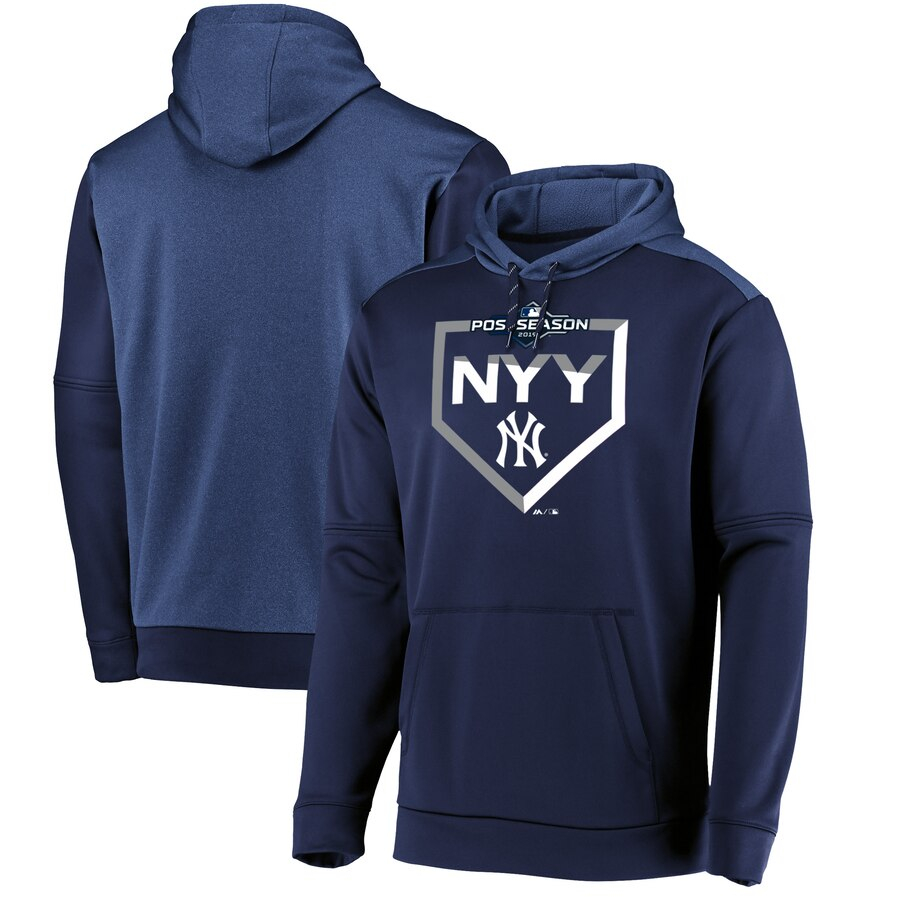 New York Yankees Majestic 2019 Postseason Dugout Authentic Pullover Hoodie Navy