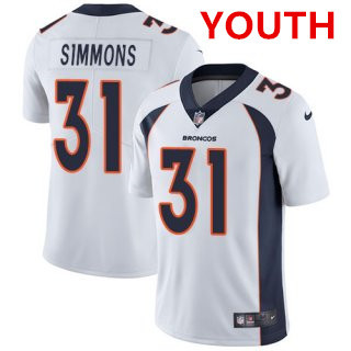 Nike Broncos #31 Justin Simmons White Youth Stitched NFL Vapor Untouchable Limited Jersey