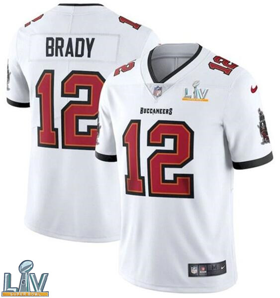 Nike Buccaneers 12 Tom Brady White 2021 Super Bowl LV Vapor Untouchable Limited Jersey