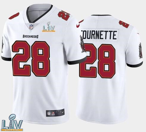 Nike Buccaneers 28 Leonard Fournette White 2021 Super Bowl LV Vapor Untouchable Limited Jersey