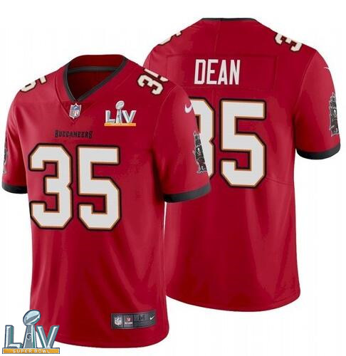 Nike Buccaneers 35 Jamel Dean Red 2021 Super Bowl LV Vapor Untouchable Limited Jersey