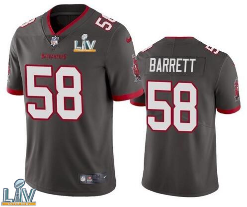 Nike Buccaneers 58 Shaquil Barrett Gray 2021 Super Bowl LV Vapor Untouchable Limited Jersey