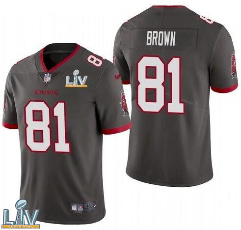 Nike Buccaneers 81 Antonio Brown Gray 2021 Super Bowl LV Vapor Untouchable Limited Jersey