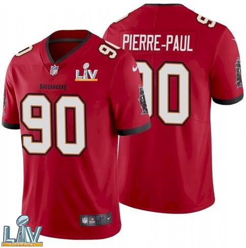 Nike Buccaneers 90 Jason Pierre-Paul Red 2021 Super Bowl LV Vapor Untouchable Limited Jersey