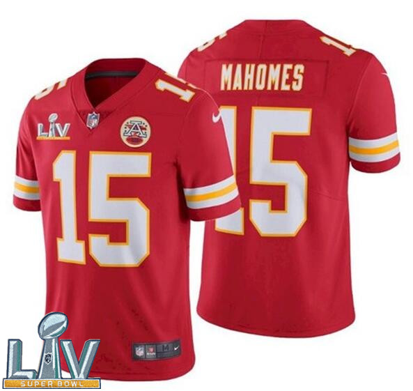 Nike Chiefs 15 Patrick Mahomes Red 2021 Super Bowl LV Vapor Untouchable Limited Jersey