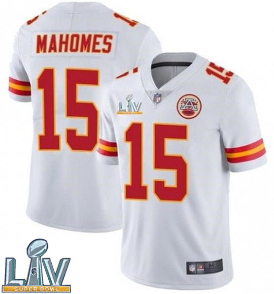 Nike Chiefs 15 Patrick Mahomes White 2021 Super Bowl LV Vapor Untouchable Limited Jersey