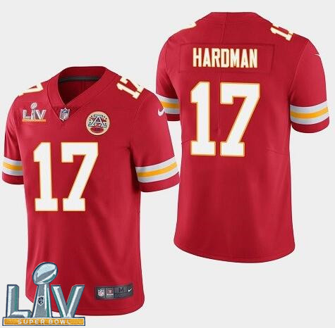 Nike Chiefs 17 Mecole Hardman Red 2021 Super Bowl LV Vapor Untouchable Limited Jersey