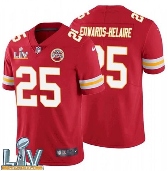 Nike Chiefs 25 Clyde Edwards-Helaire Red 2021 Super Bowl LV Vapor Untouchable Limited Jersey