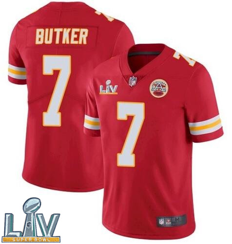 Nike Chiefs 7 Harrison Butker Red 2021 Super Bowl LV Vapor Untouchable Limited Jersey