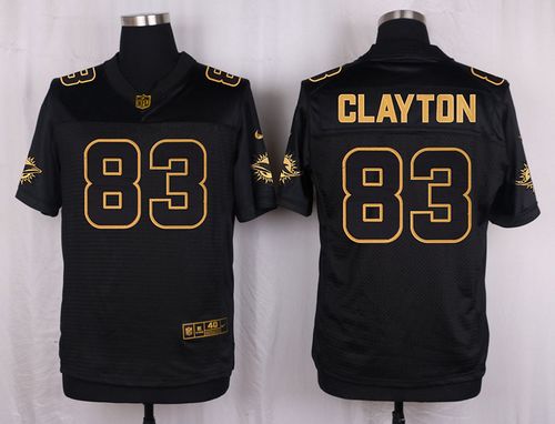 Nike Dolphins #83 Mark Clayton Black Stitched NFL Elite Pro Line Gold Collection Jersey-for Men's