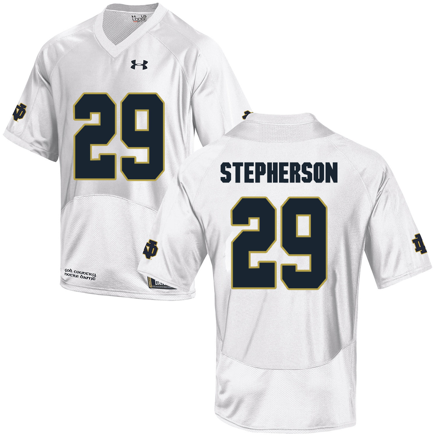Notre Dame Fighting Irish 29 Kevin Stepherson White College Football Jersey