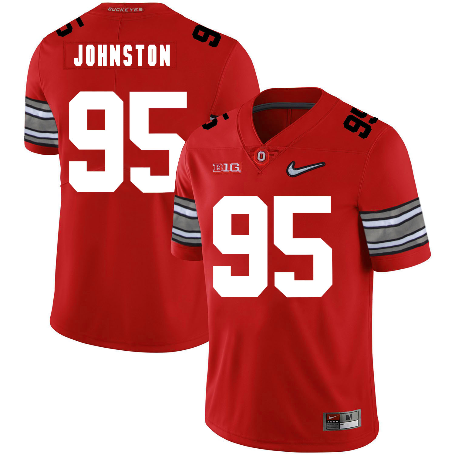 Ohio State Buckeyes 95 Cameron Johnston Red Diamond Nike Logo College Football Jersey