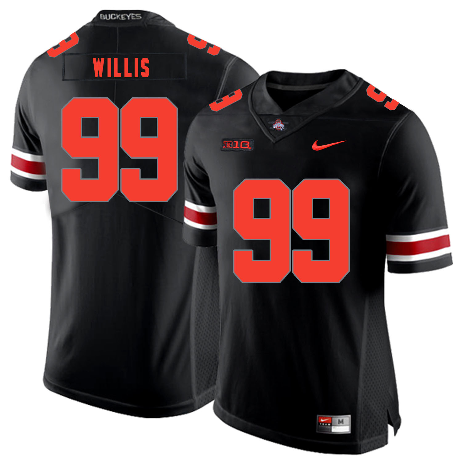 Ohio State Buckeyes 99 Bill Willis Black Shadow Nike College Football Jersey