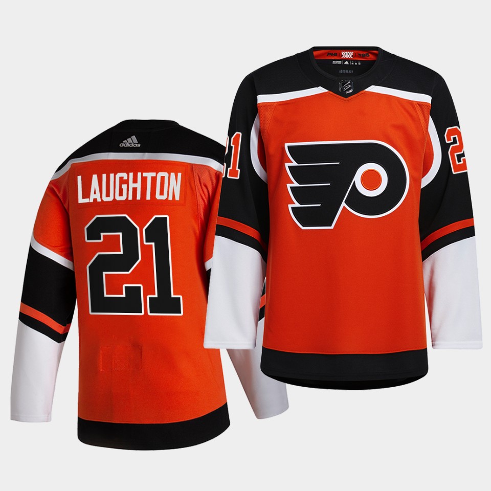 Philadelphia Flyers #21 Scott Laughton 2021 Reverse Retro Orange Special Edition Authentic Jersey