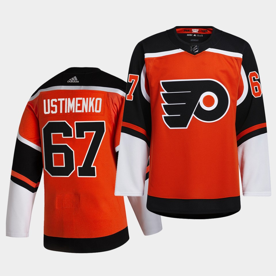 Philadelphia Flyers #67 Kirill Ustimenko 2021 Reverse Retro Orange Special Edition Authentic Jersey