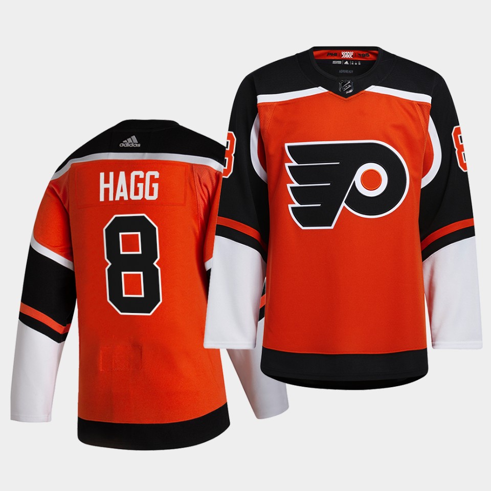 Philadelphia Flyers #8 Robert Hagg 2021 Reverse Retro Orange Special Edition Authentic Jersey