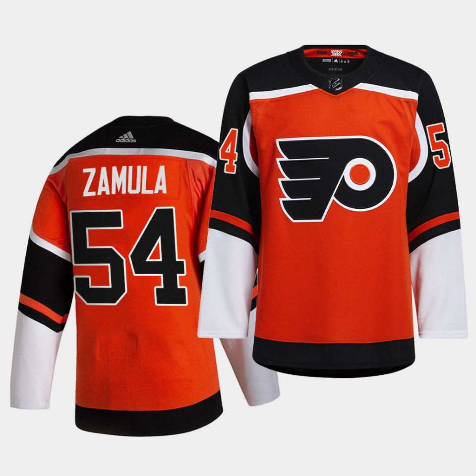Philadelphia Flyers Egor Zamula 2021 Reverse Retro Orange Special Edition Authentic Jersey
