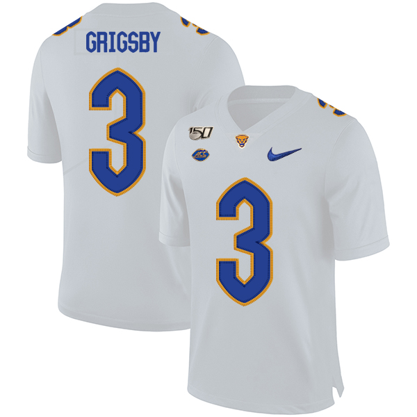 Pittsburgh Panthers 3 Nicholas Grigsby White 150th Anniversary Patch Nike College Football Jersey