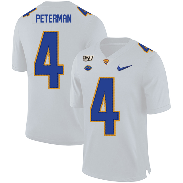 Pittsburgh Panthers 4 Nathan Peterman White 150th Anniversary Patch Nike College Football Jersey