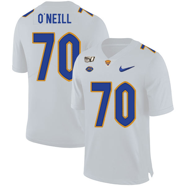 Pittsburgh Panthers 70 Brian O'Neill White 150th Anniversary Patch Nike College Football Jersey