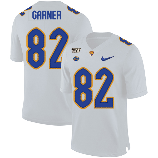 Pittsburgh Panthers 82 Manasseh Garner White 150th Anniversary Patch Nike College Football Jersey