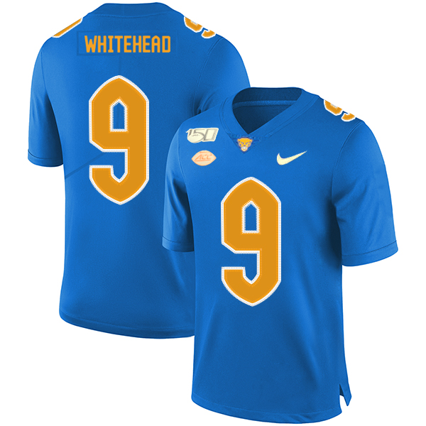Pittsburgh Panthers 9 Jordan Whitehead Blue 150th Anniversary Patch Nike College Football Jersey