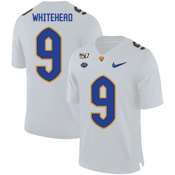 Pittsburgh Panthers 9 Jordan Whitehead White 150th Anniversary Patch Nike College Football Jersey