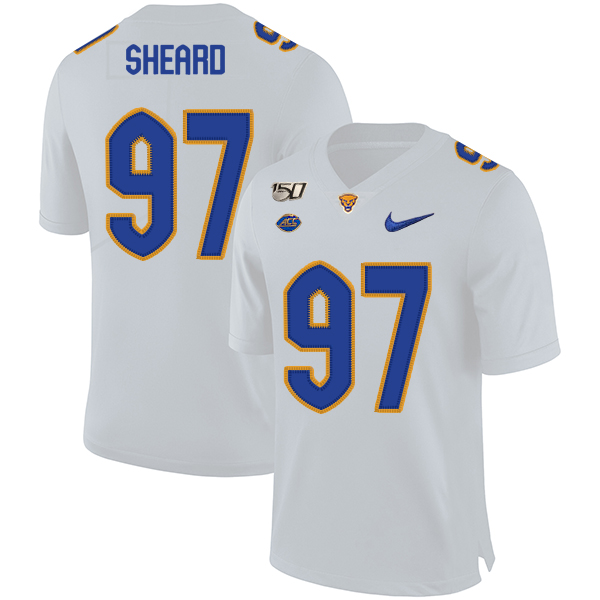 Pittsburgh Panthers 97 Jabaal Sheard White 150th Anniversary Patch Nike College Football Jersey