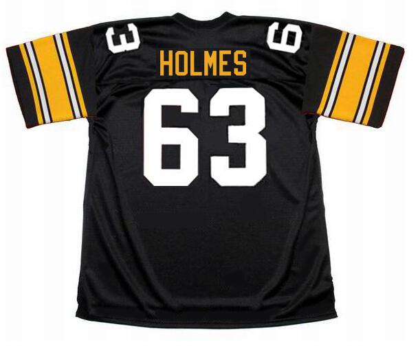 Pittsburgh Steelers #63 ERNIE HOLMES 1974 NFL Football Throwback Black Jersey