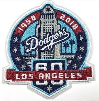 MLB Los Angeles Dodgers 60th anniversary patch