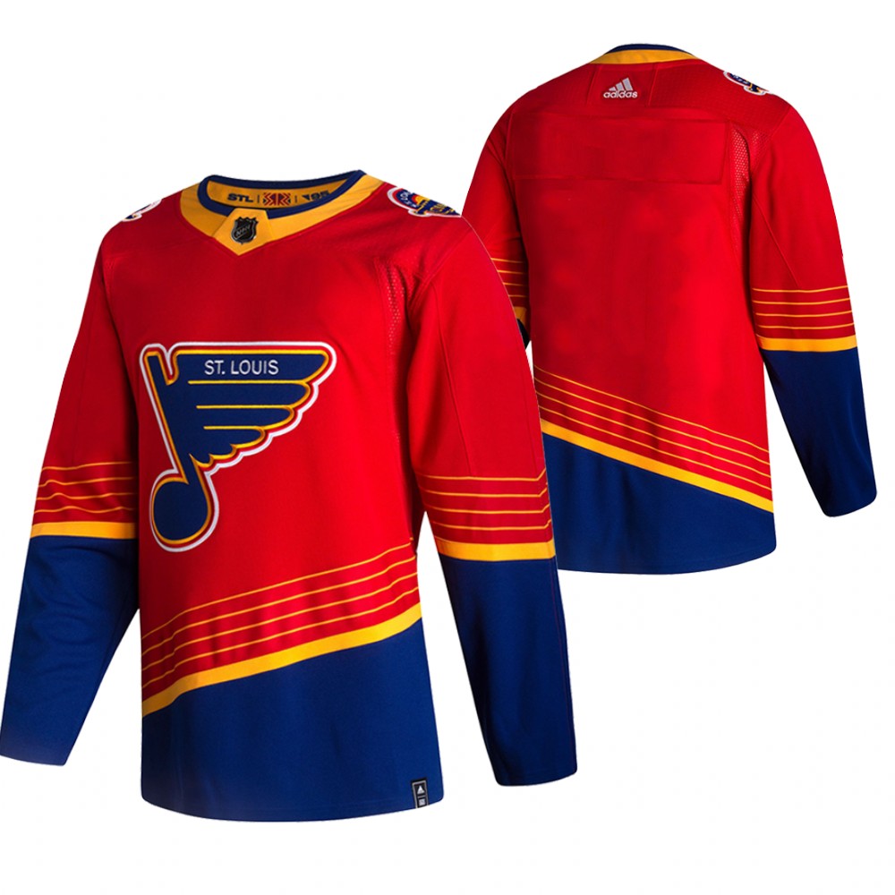 St. Louis Blues Blank Red Men's Adidas 2020-21 Reverse Retro Alternate NHL Jersey