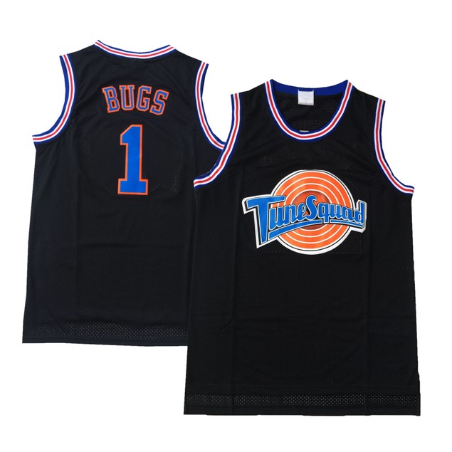 Tune Squad 1 Bugs Black Stitched Movie Basketball Jersey